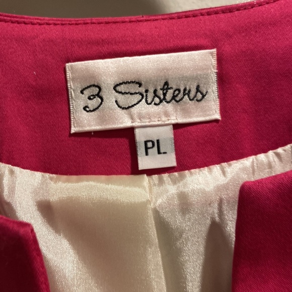 3 Sisters Black/Cream/Magenta Jacket with Floral Pattern and Shapes sz. PL - Picture 6 of 7